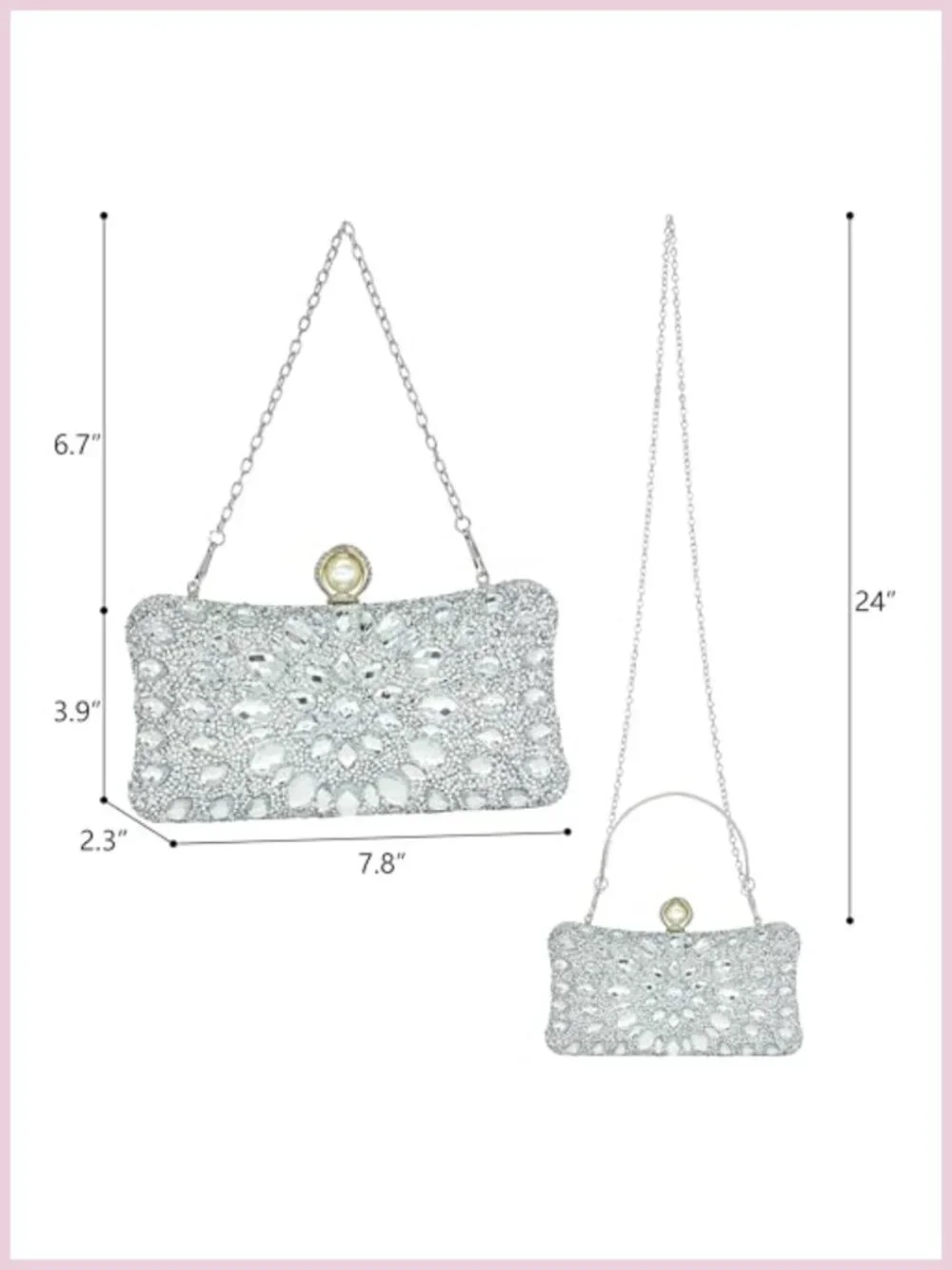 Evening Clutch Purses for Women Sparkly Crystal Handbags